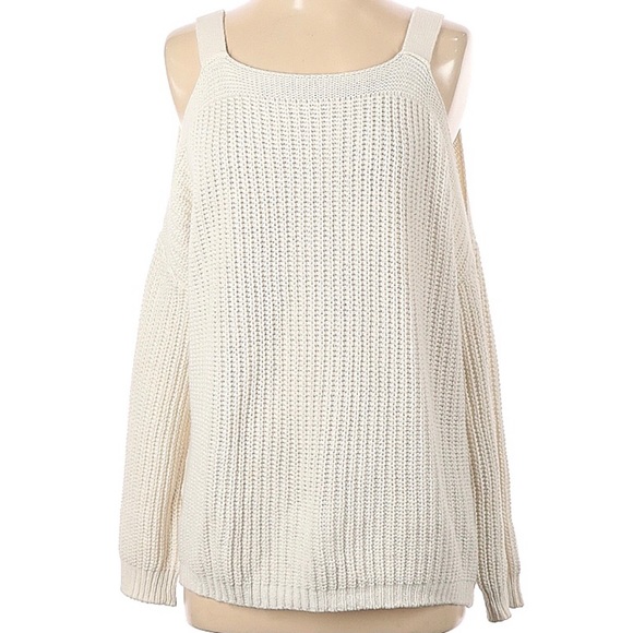 Jamison Cold Shoulder Knit White Sweater Small - Picture 6 of 7